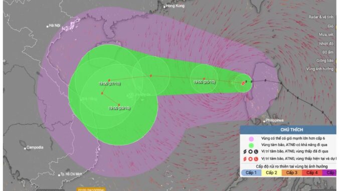 Bão Trami sắp đạt cấp cực đại, liên tục đổi hướng