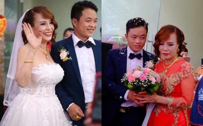 Cô dâu 62 tuổi Thu Sao lộ ngoại hình khác lạ sau khi phẫu thuật căng da mặt níu giữ tuổi xuân, tiết lộ thái độ của chồng trẻ - Ảnh 1.