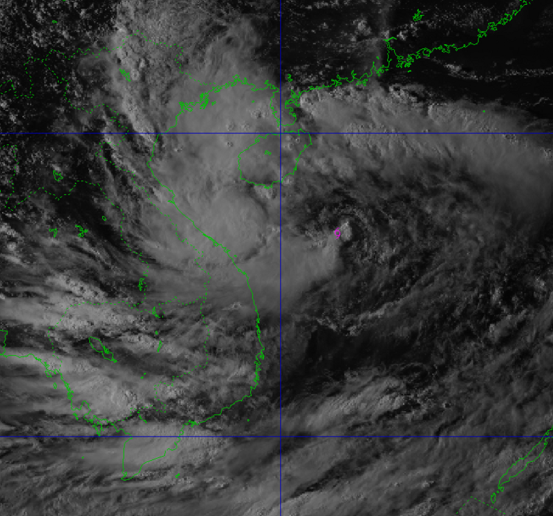 418036-638920841068381378-17082687 Tình hình áp thấp nhiệt đới trên biển Đông sắp mạnh lên thành bão (cơn bão số 6) tại thời điểm 16h ngày 29/8. Ảnh: Trung tâm Dự báo khí tượng thủy văn Quốc gia