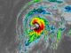 Vị trí bão Hạ Long lúc 13h05 UTC ngày 6.10, tức 20h05 ngày 6.10 theo giờ Việt Nam. Ảnh: Weathernerds