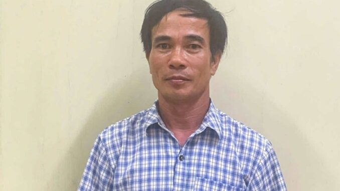 Nguyễn Văn Hòa tại cơ quan điều tra. Ảnh: VnExpress