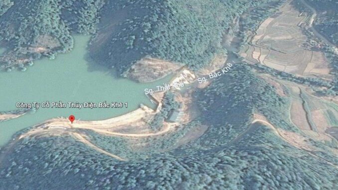 vodap-1-1 Vị trí đập Bắc Khê. Ảnh Google Earth